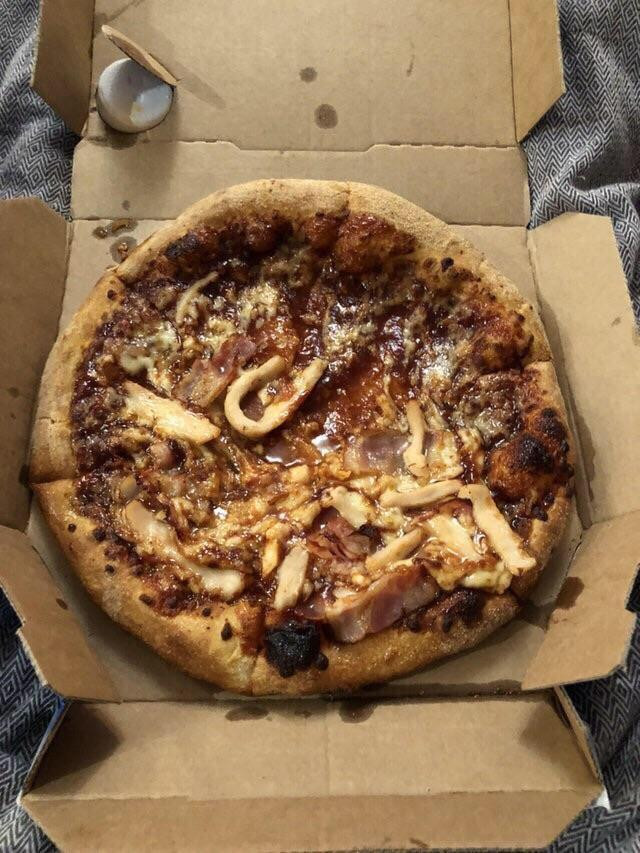 Dominos Bbq Chicken Pizza
 My BBQ Chicken and Bacon Pizza from Dominos shittyfood
