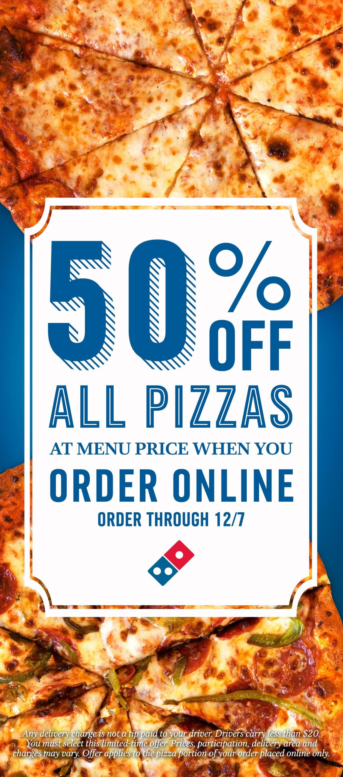 Dominos Breakfast Pizza
 Get off all Domino s menu priced pizzas when you order