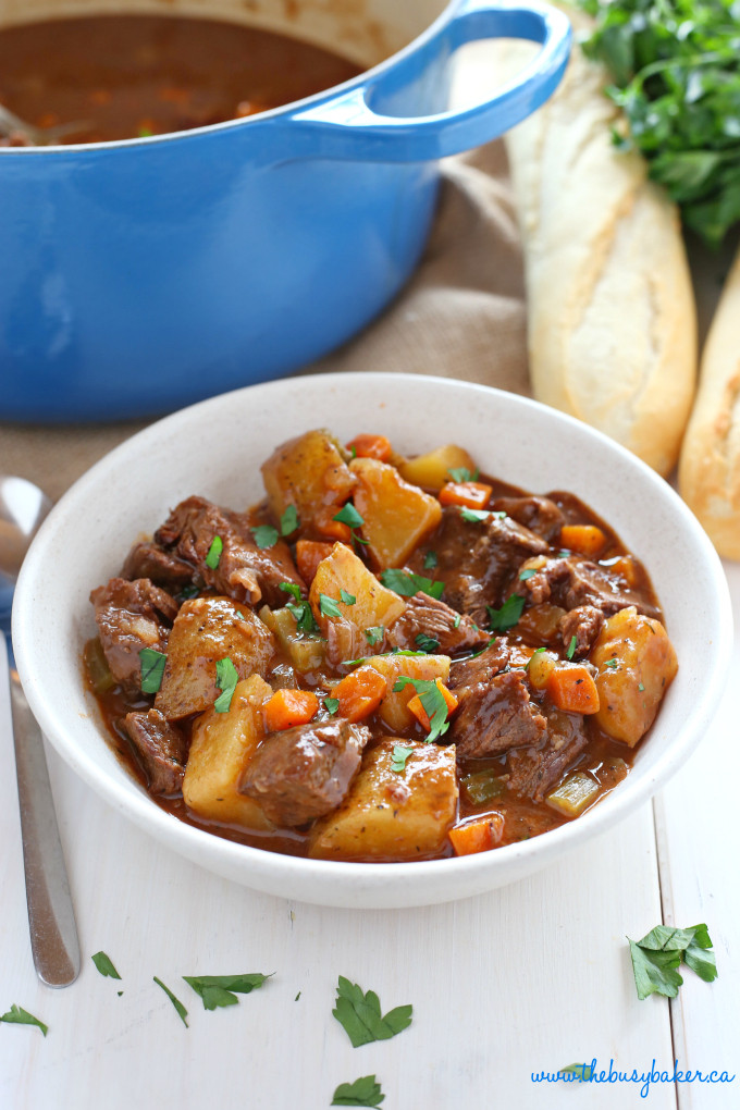 Easy Beef Stew Stove Top
 Best Ever e Pot Beef Stew The Busy Baker