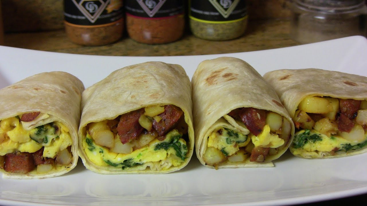 Easy Breakfast Burrito Recipe
 Potato Egg & Smoked Sausage Breakfast Burrito An Easy