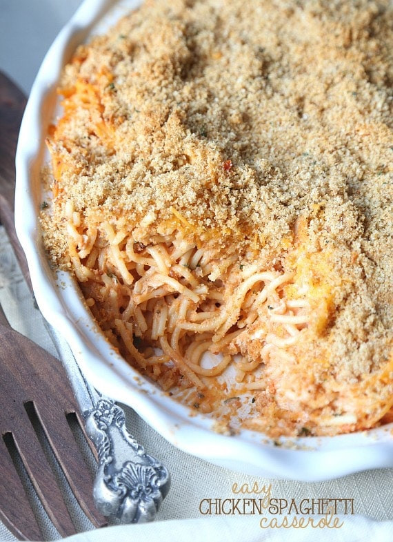 Easy Chicken Spaghetti
 Easy Chicken Spaghetti Casserole Cookies and Cups