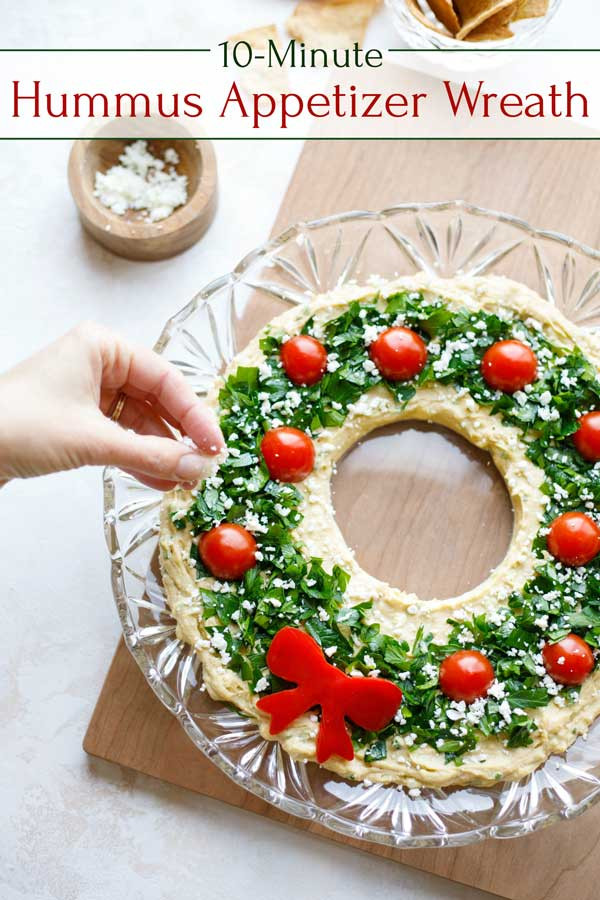 Easy Christmas Appetizers
 Easy Christmas Appetizer "Hummus Wreath" Two Healthy