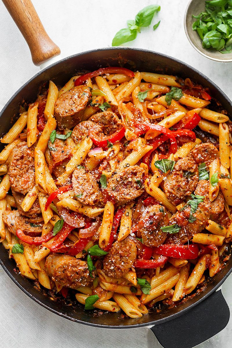 Easy Dinner Recipes For Family Of 6
 Sausage Pasta Skillet Recipe — Eatwell101