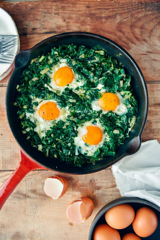 Eggs And Spinach For Breakfast
 Fried Eggs with Spinach [Video] Give Recipe