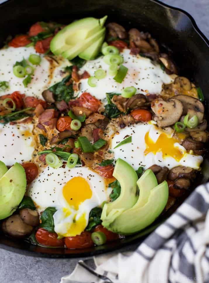 Eggs And Spinach For Breakfast
 Spinach Mushroom Breakfast Skillet with Eggs