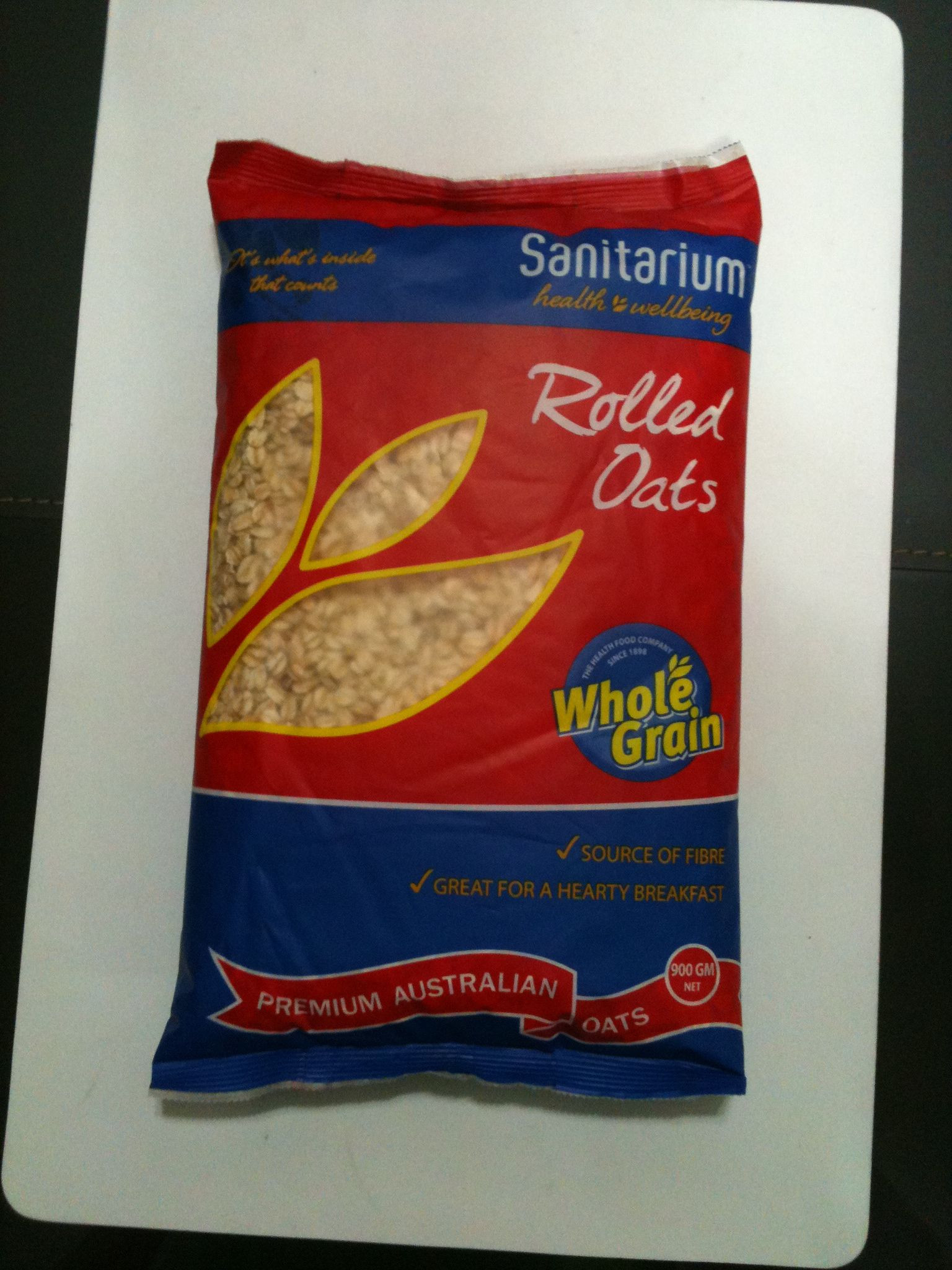 Fiber In Rolled Oats
 Sanitarium whole grain rolled oats RM9 for 900gm