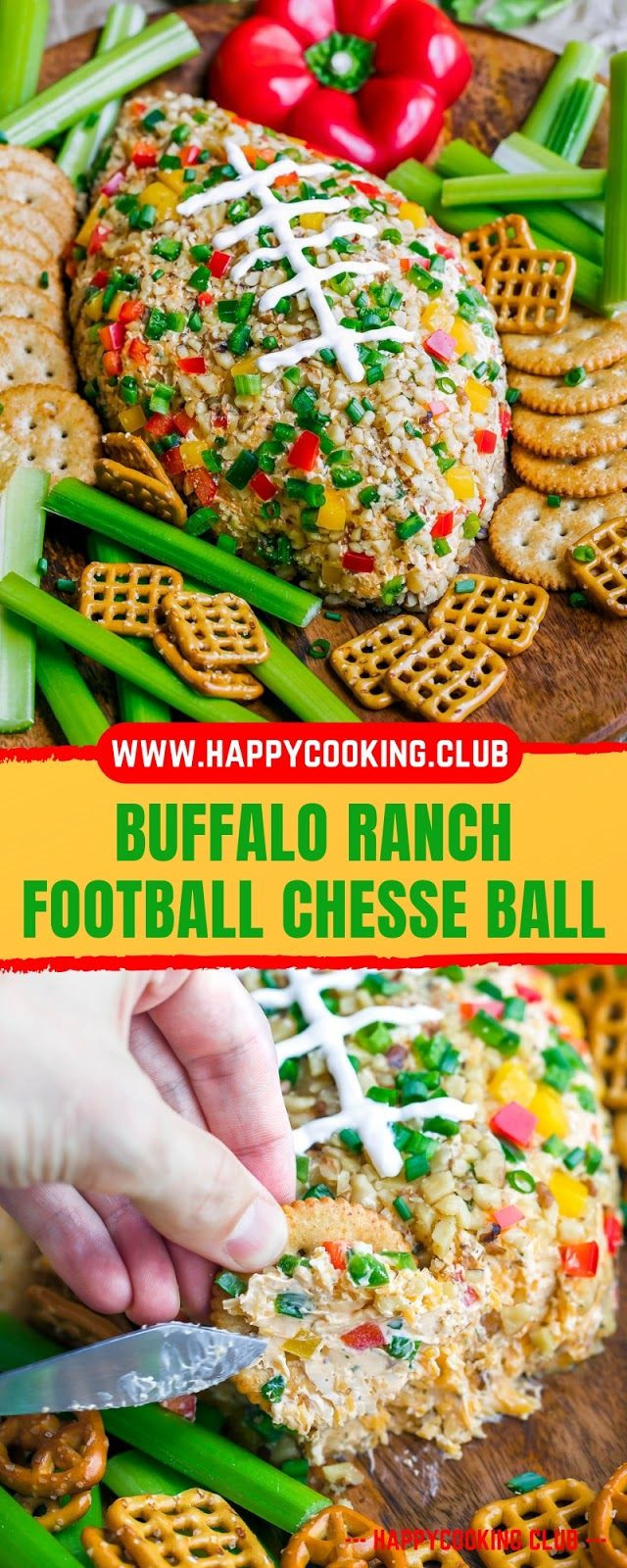Football Dinners Recipes
 Buffalo Ranch Football Chesse Ball