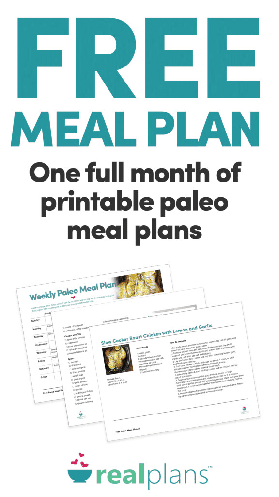 Free Paleo Diet
 Free Full Month of Paleo Meal Plan Printables The Frugal