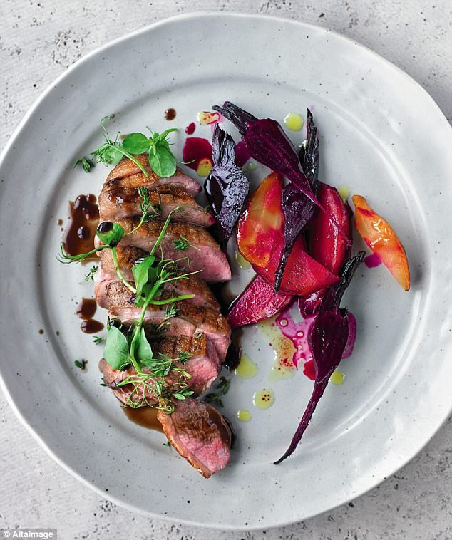 Fried Duck Recipes
 Pan fried duck breast with beetroot