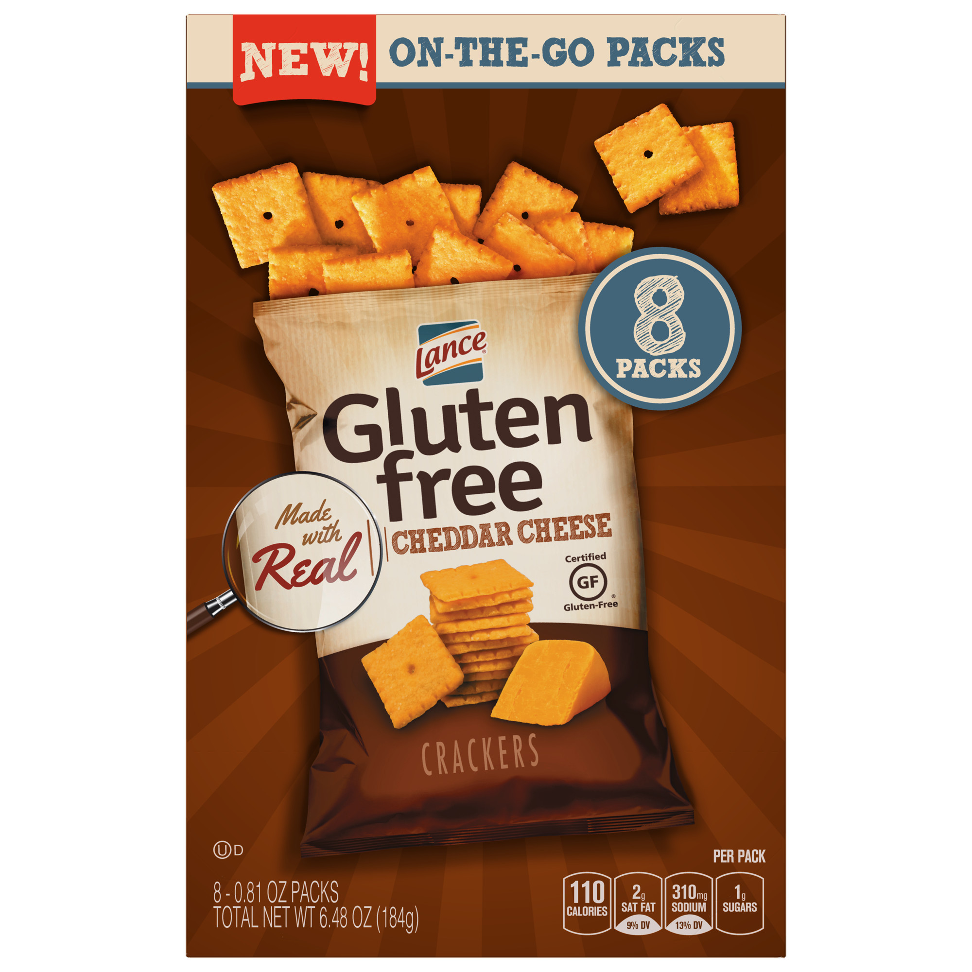Gluten Free Cheese Crackers
 Lance Gluten Free Cheddar Cheese Crackers Multipack 1 Oz