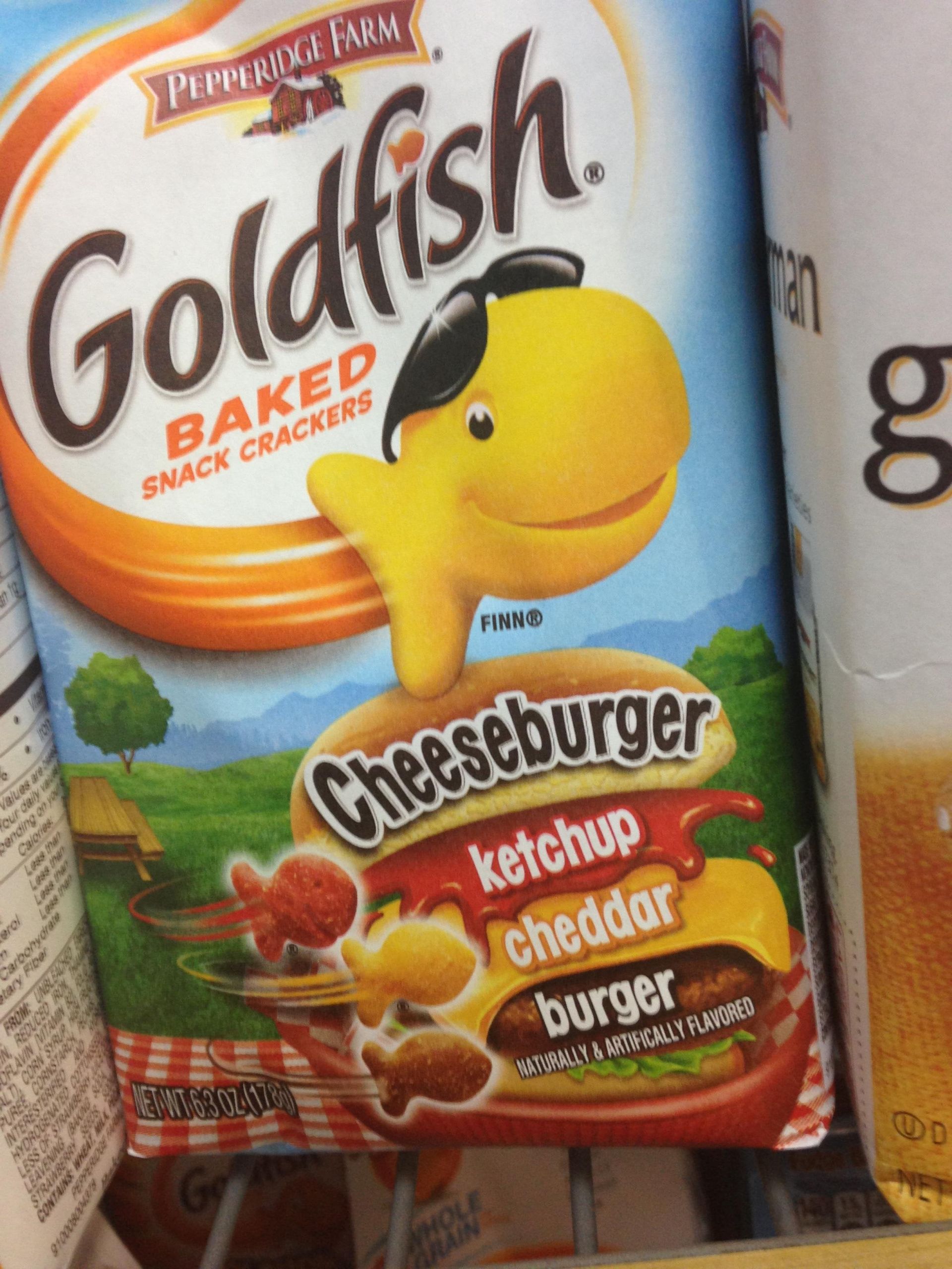 Goldfish Crackers Flavours
 Cheeseburger flavored Goldfish ofcoursethatsathing