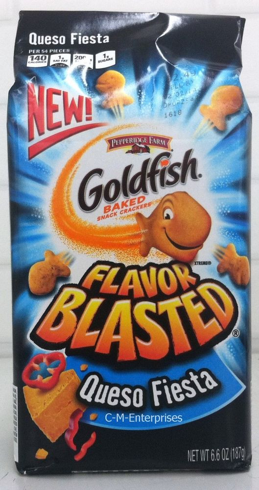 Goldfish Crackers Flavours
 Pepperidge Farm Goldfish Flavor Blasted Queso Fiesta Baked
