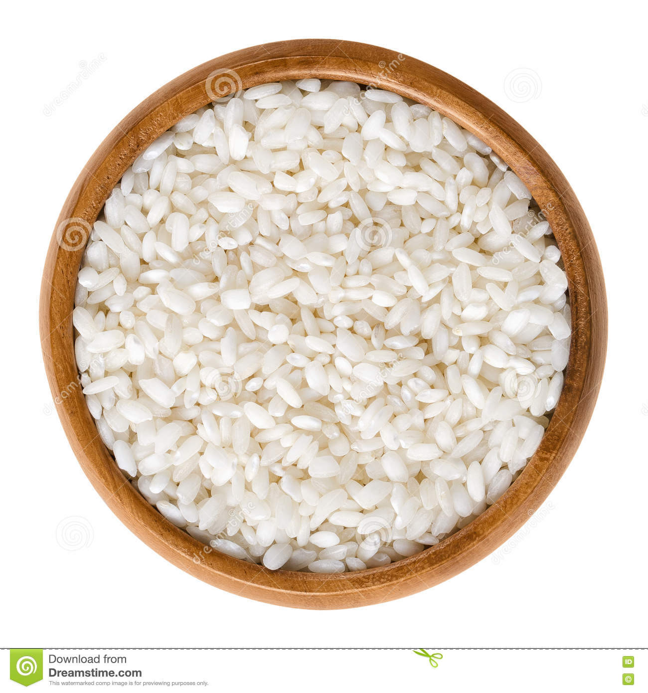 Grain Used In Risotto
 Arborio Risotto Rice In Wooden Bowl Over White Stock Image