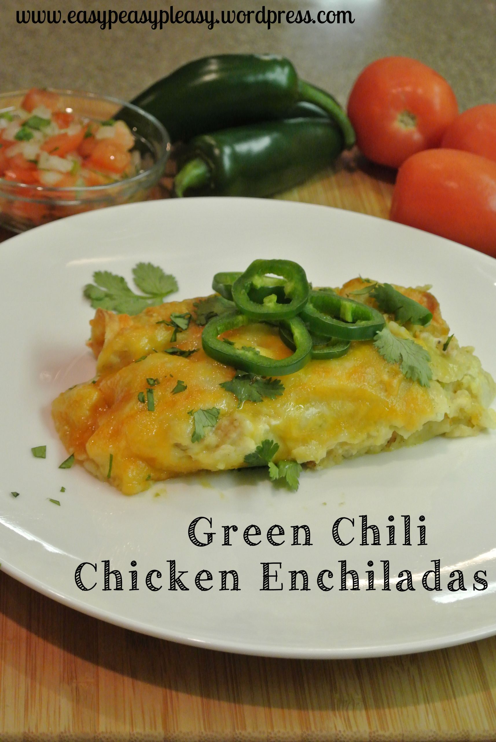 Green Chile Chicken Enchiladas Cream Cheese
 Green Chili Chicken Enchiladas Easy Peasy Pleasy