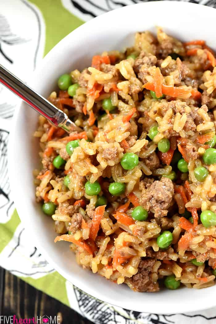 Ground Beef And Rice Recipes Skillet
 e Pan Asian Beef & Rice Skillet • FIVEheartHOME
