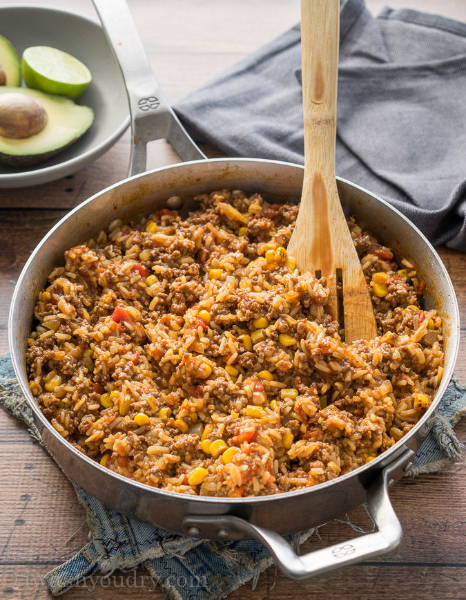 Ground Beef And Rice Recipes Skillet
 e Skillet Mexican Beef and Rice