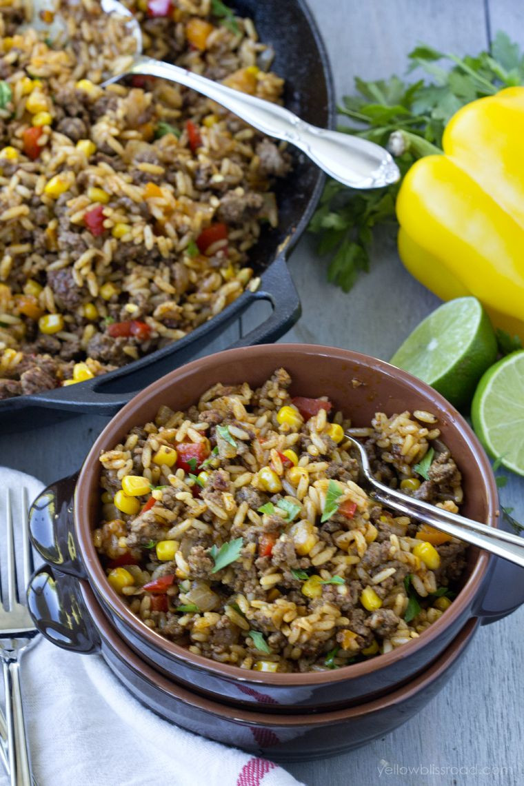 Ground Beef And Rice Recipes Skillet
 Tex Mex Beef & Rice Skillet Recipe