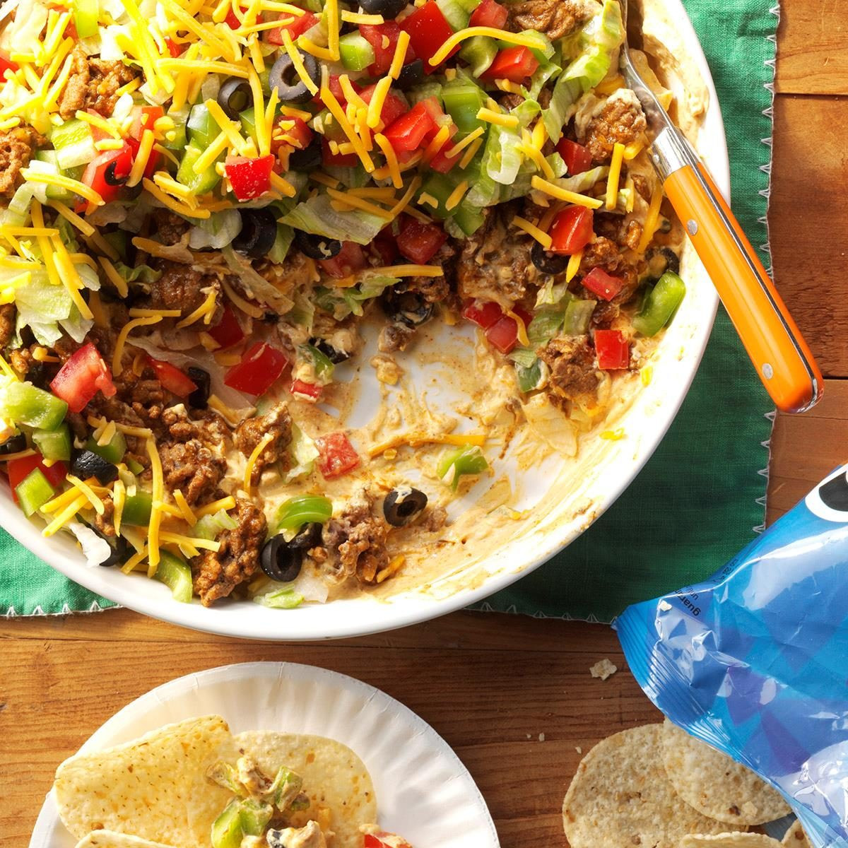 Ground Beef Appetizers
 Ground Beef Taco Dip Recipe