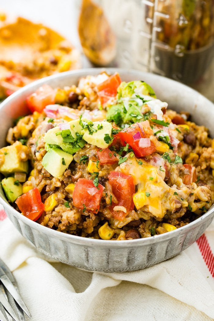Ground Beef Easy Recipies
 Instant Pot Ground Beef Burrito Bowls Oh Sweet Basil