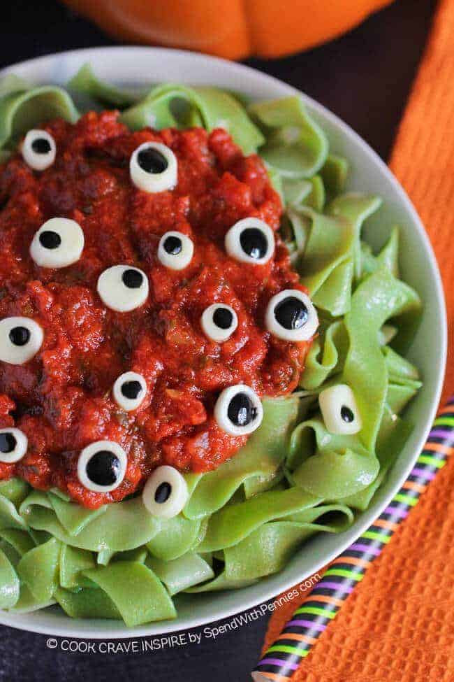Halloween Dinner Recipes With Pictures
 Eyeball Pasta Halloween Dinner Idea Spend With Pennies