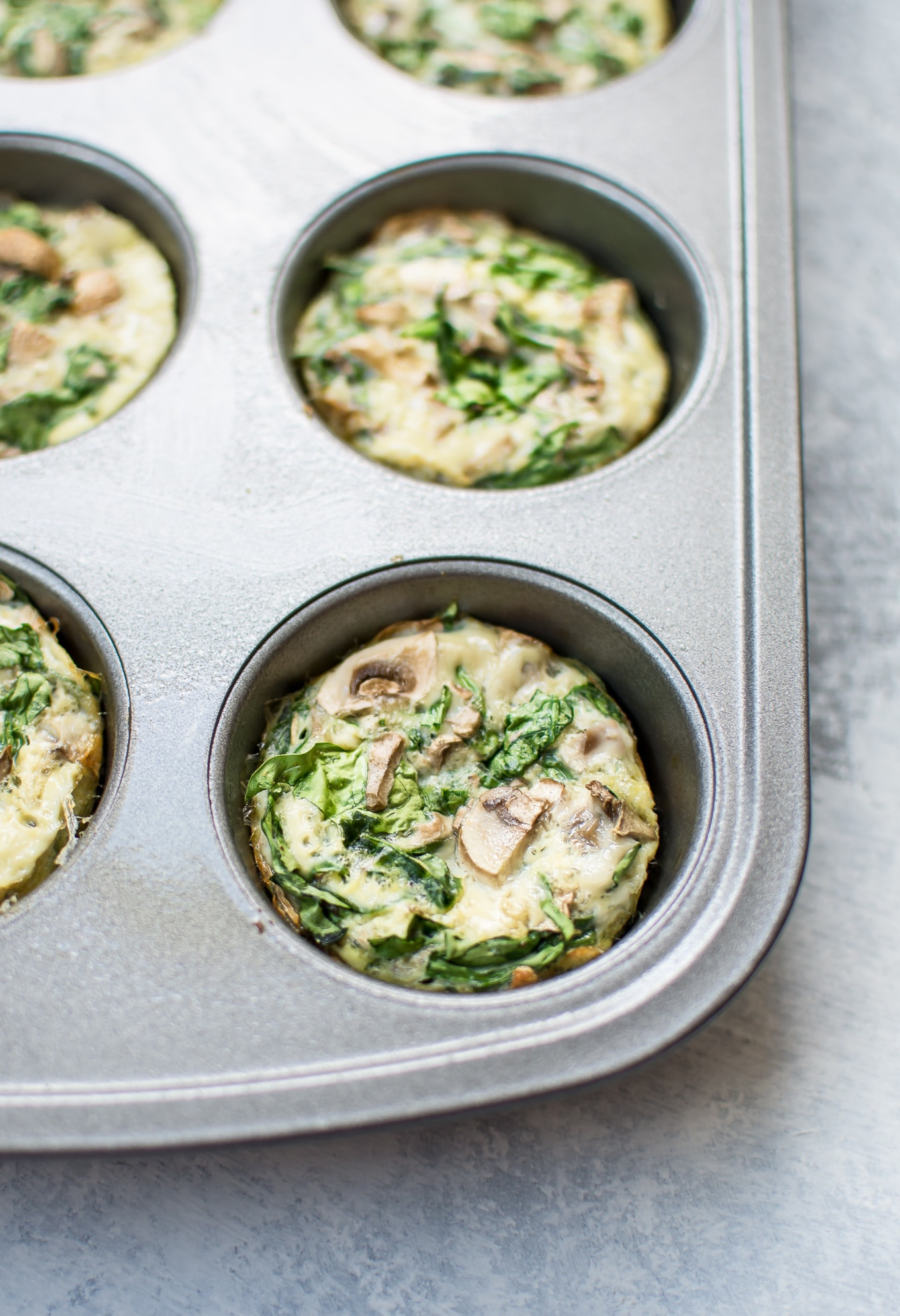 Healthy Breakfast Egg Muffins With Spinach
 Spinach and Mushroom Healthy Breakfast Egg Muffins • Salt