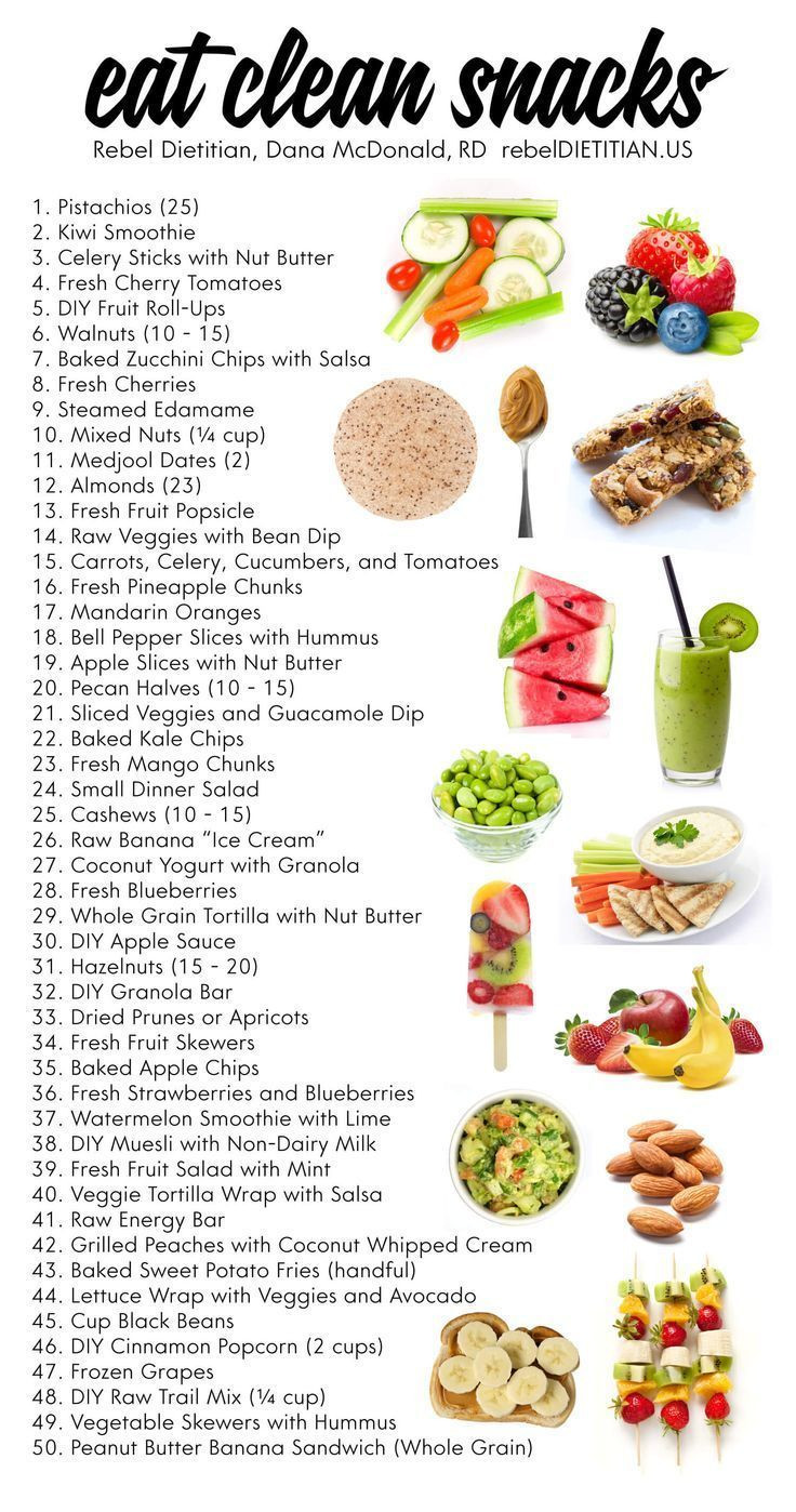 Healthy Clean Eating
 50 Healthy Ideas For Guilt Free Snacking Infographic