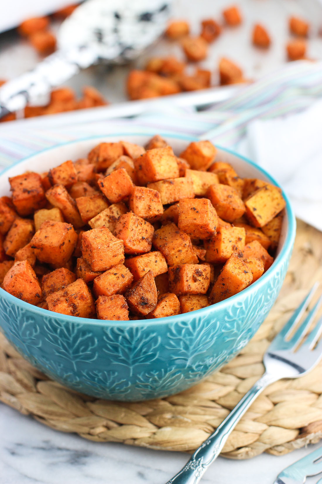 Healthy Oven Roasted Sweet Potatoes
 Spiced Oven Roasted Sweet Potatoes