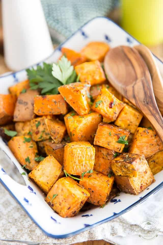 Healthy Oven Roasted Sweet Potatoes
 Herbed Oven Roasted Sweet Potatoes • The Healthy Foo