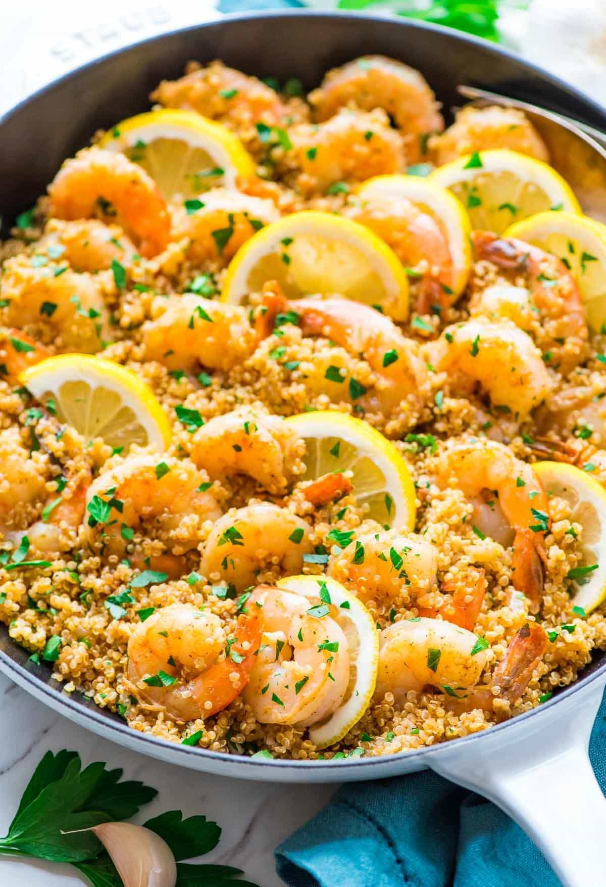 Healthy Quinoa Recipes
 Garlic Shrimp with Quinoa e Pan Recipe  WellPlated