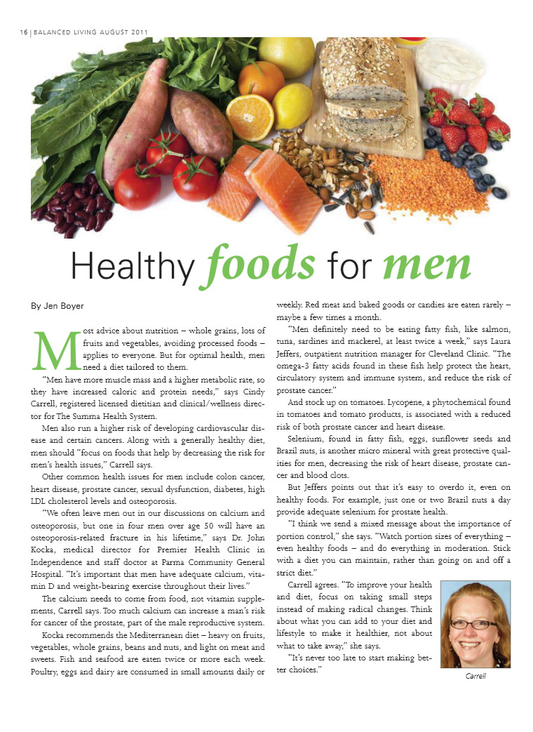 Healthy Snacks For Men
 August Balanced Living Healthy Foods for Men