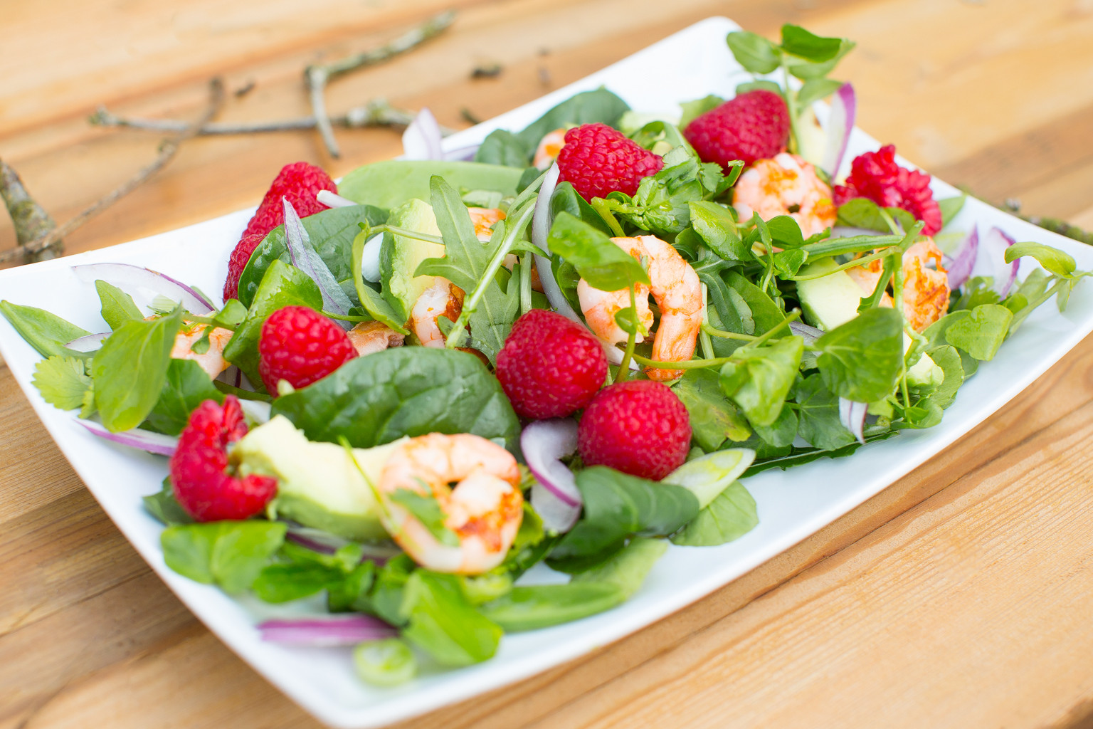 Healthy Tasty Snacks
 Fitness Recipe Tasty Prawn Raspberry Salad Delicious Meal