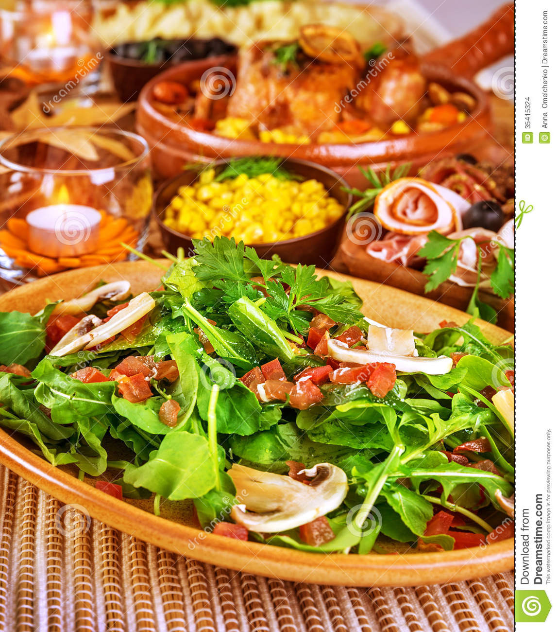 Healthy Tasty Snacks
 Fresh rocket salad stock photo Image of party appetizer