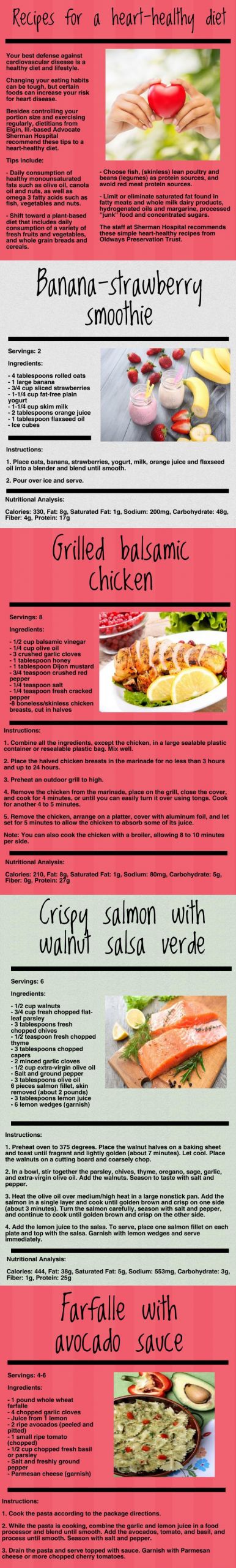 Heart Healthy Diets Recipes
 Infographic Recipes for a heart healthy t