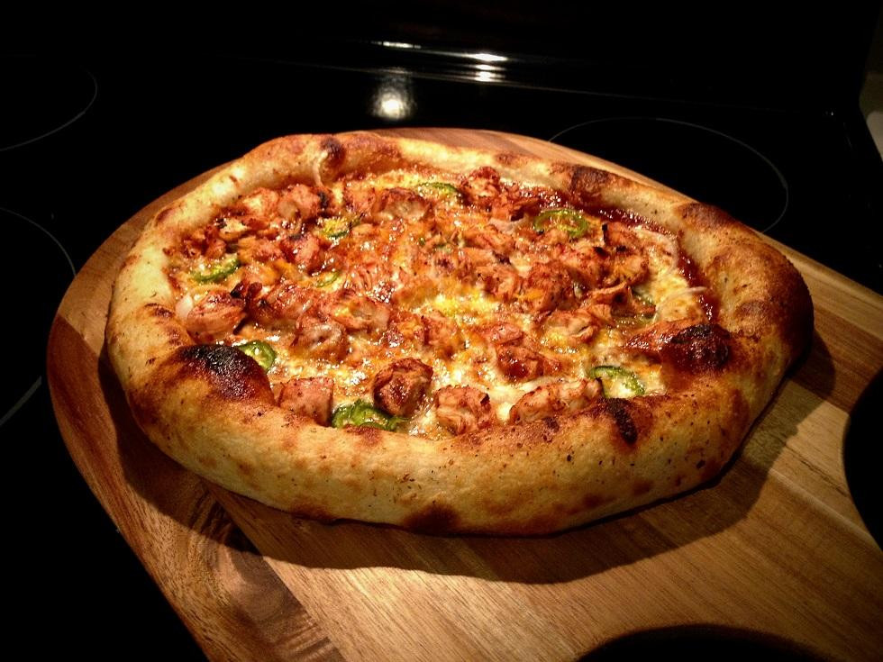Home Made Bbq Chicken Pizza
 [Homemade] Spicy BBQ Chicken Pizza food