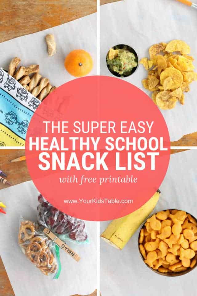 Homemade Healthy Snacks For School
 The Super Easy Healthy School Snack List with Printable