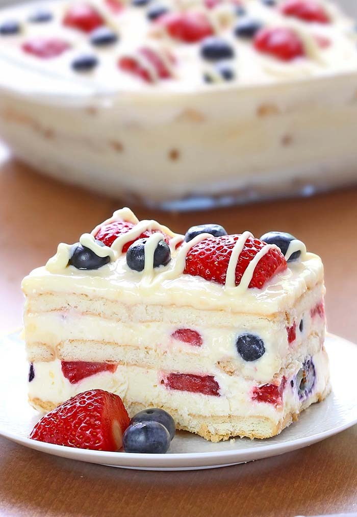 Icebox Cake Recipes
 No Bake Summer Berry Icebox Cake Cakescottage