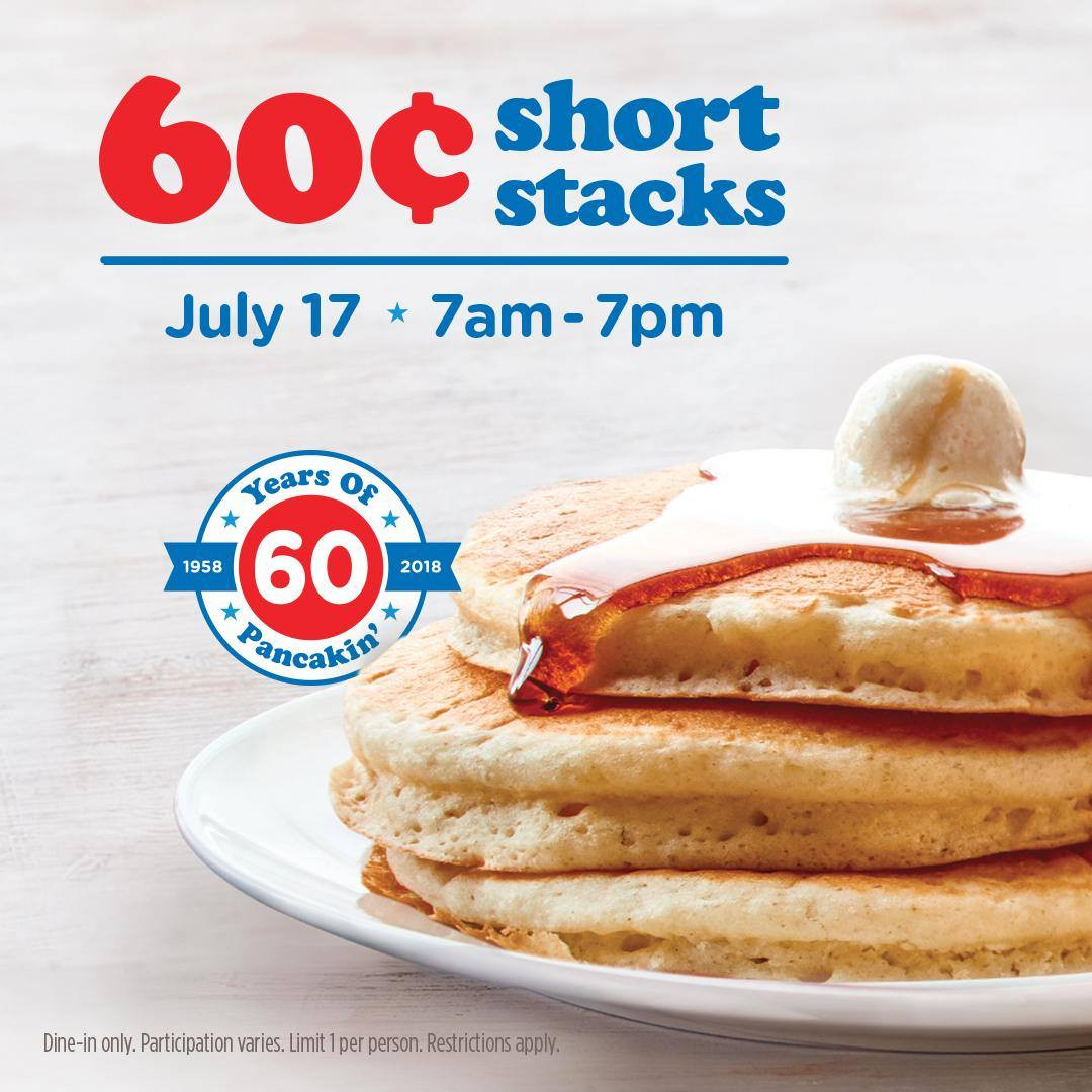 Ihop 60 Cent Pancakes
 60 Cents Short Stack Pancakes at IHOP Today Tuesday 7 17