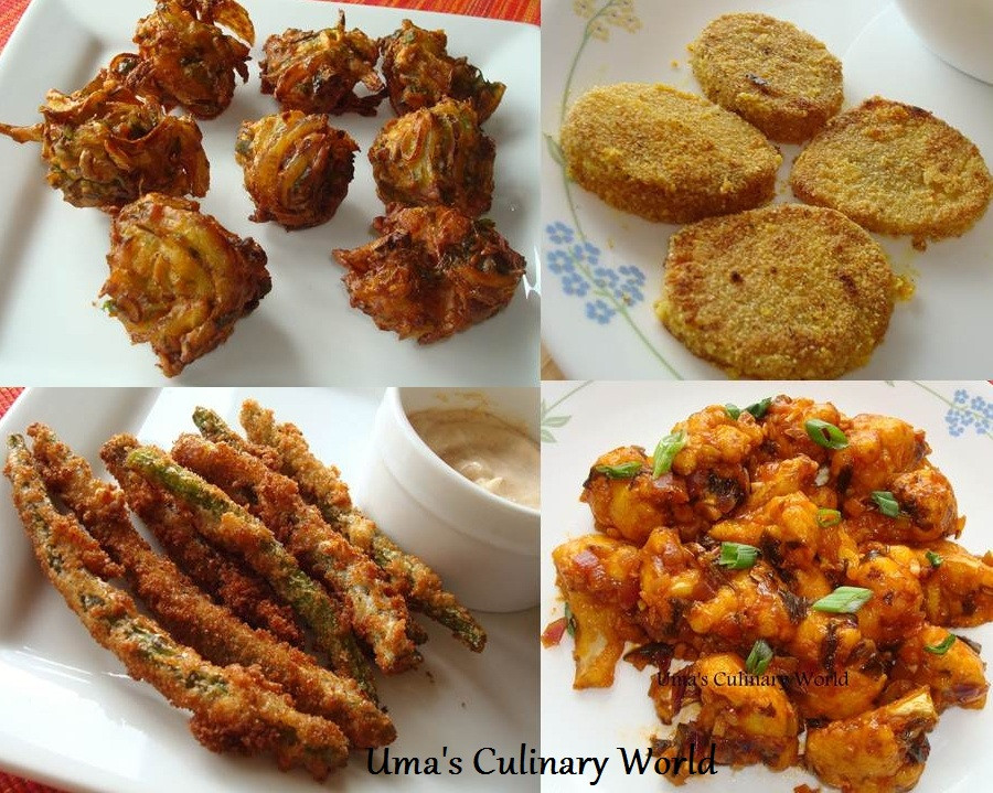 Indian Veg Appetizers
 Uma s Culinary World Ve arian