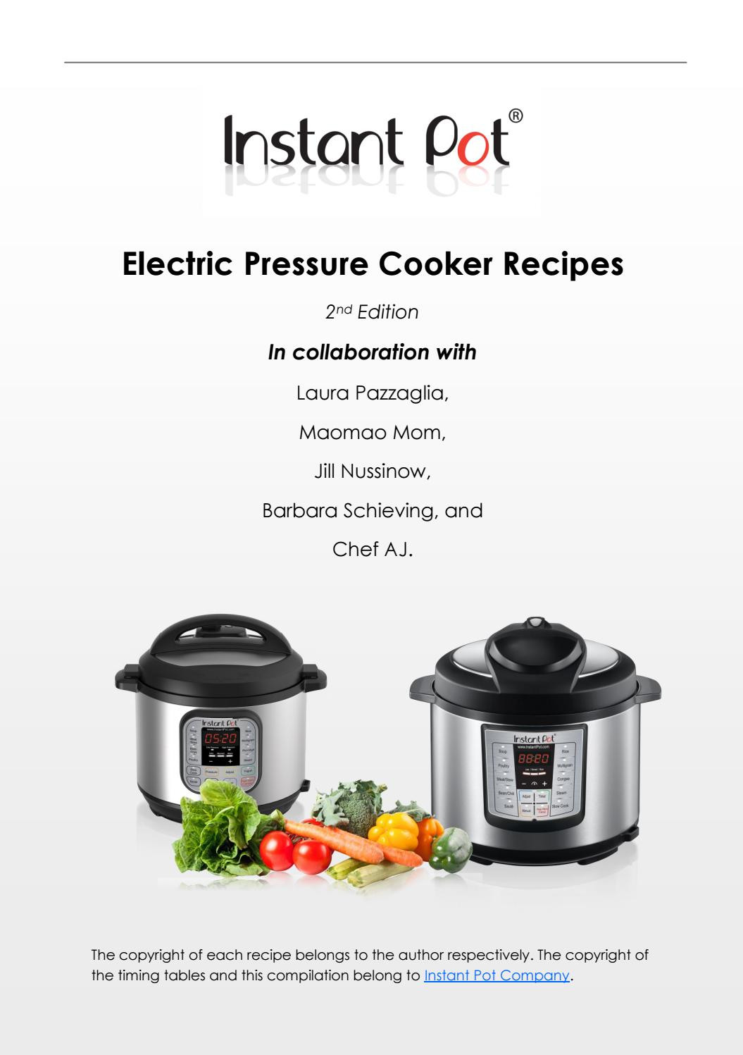 Instant Pot Pressure Cooker Recipes
 Instantpot electric pressure cooker recipe book by