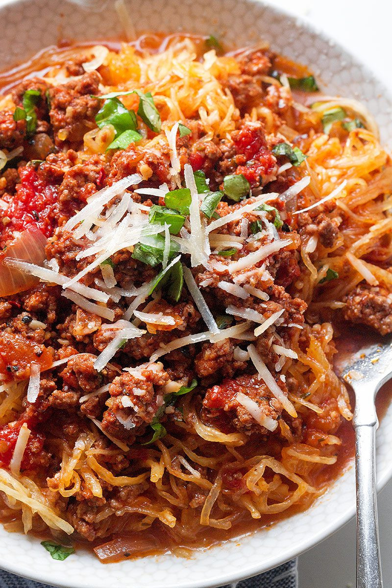 Instant Pot Recipes Spaghetti
 Instant Pot Spaghetti Squash with Meat Sauce — Eatwell101