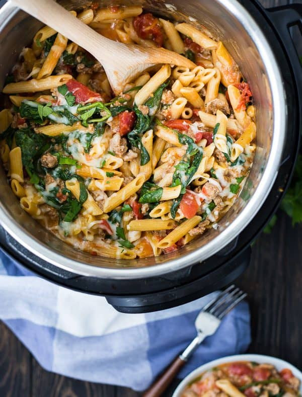 Instant Pot Spaghetti Noodles
 Instant Pot Pasta with Sausage Spinach and Tomatoes