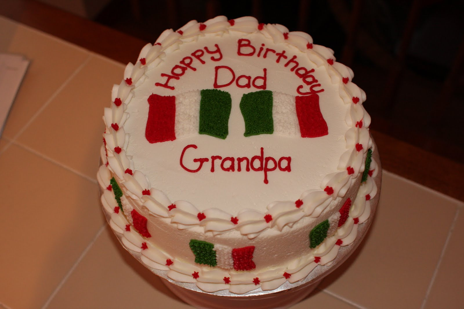 Italian Birthday Cake
 The Buttercream Bakery Italian Flag Birthday Cake