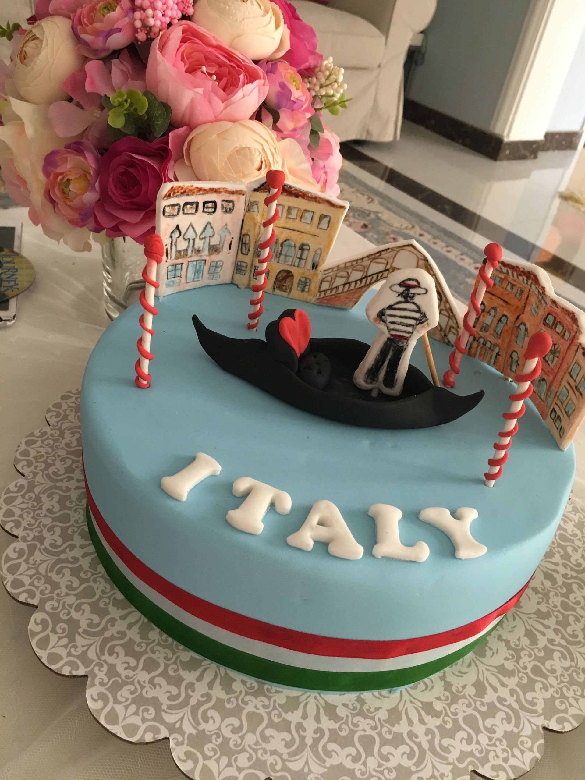 Italian Birthday Cake
 Italy themed cake With images