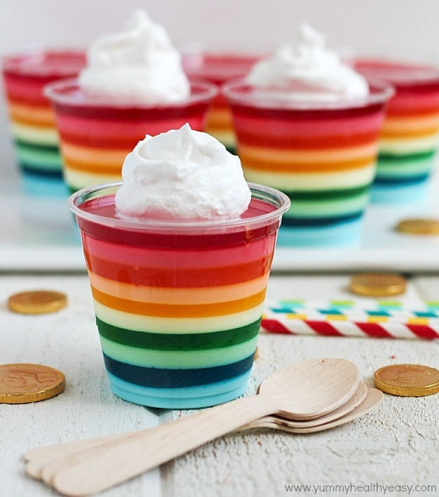 Jello Dessert Recipes
 Rainbow Jello Cups Yummy Healthy Easy
