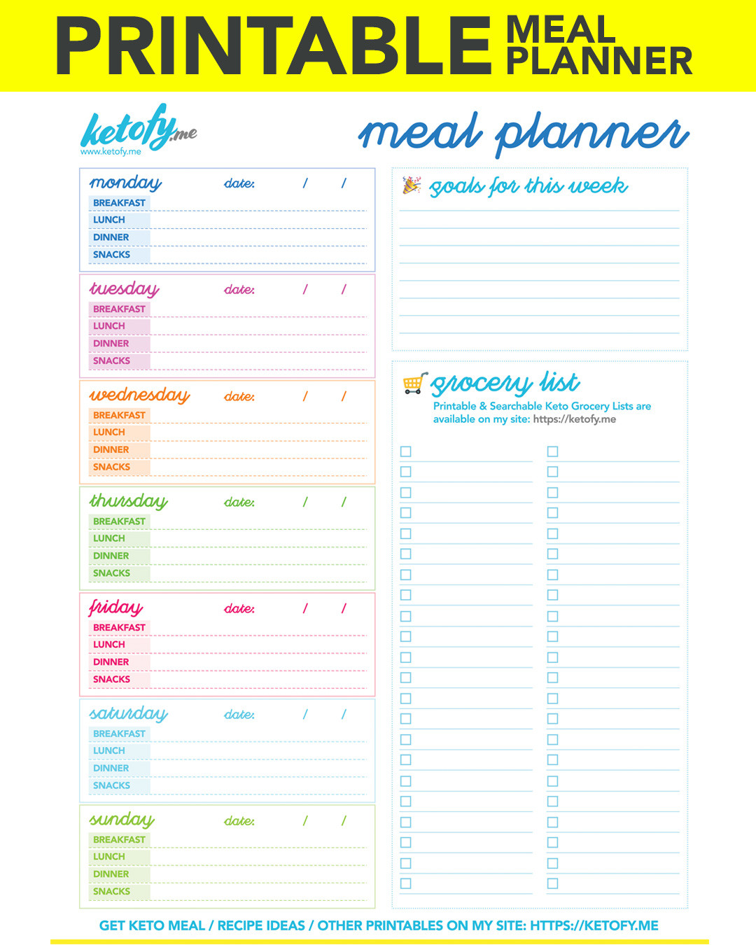 Keto Diet Grocery List And Meal Plan
 KETO FY ME