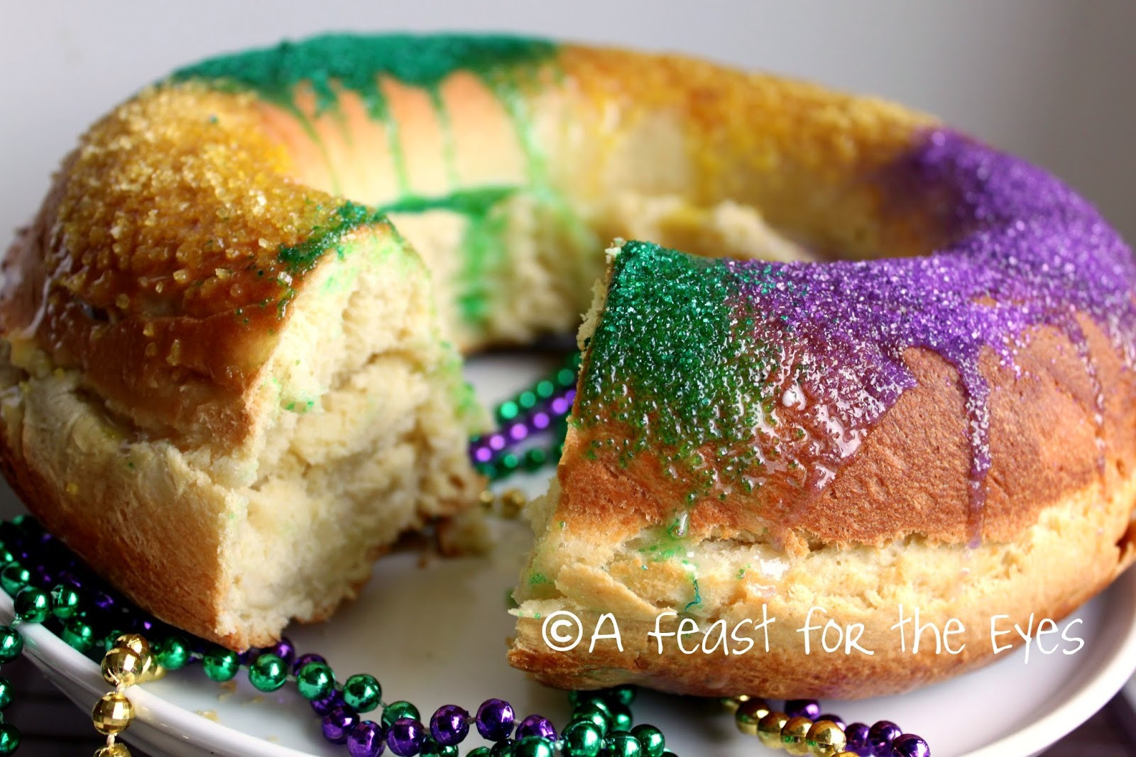 King Cake Recipe Cream Cheese
 A Feast for the Eyes Mardis Gras King Cake with cream