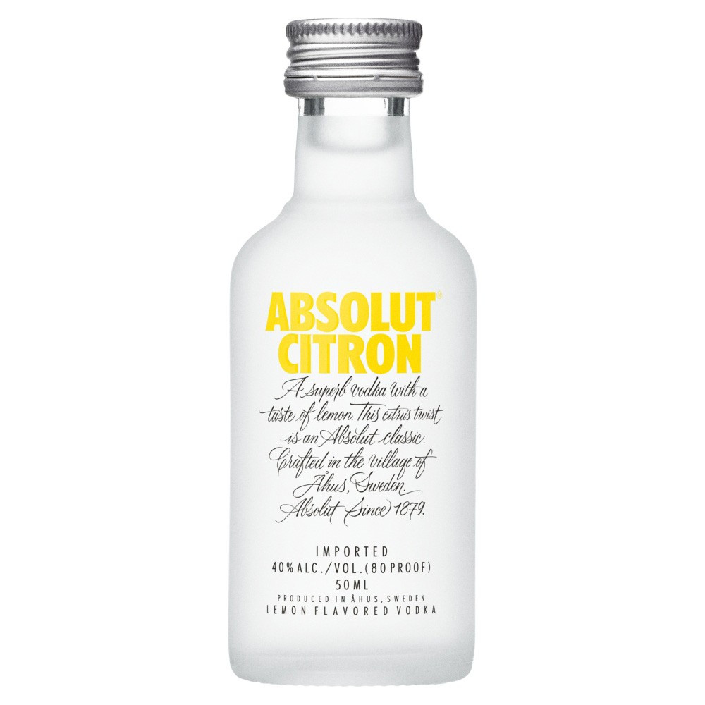 Lemon Vodka Drinks
 Absolut Citron Lemon Vodka 12x 5cl Miniature Pack