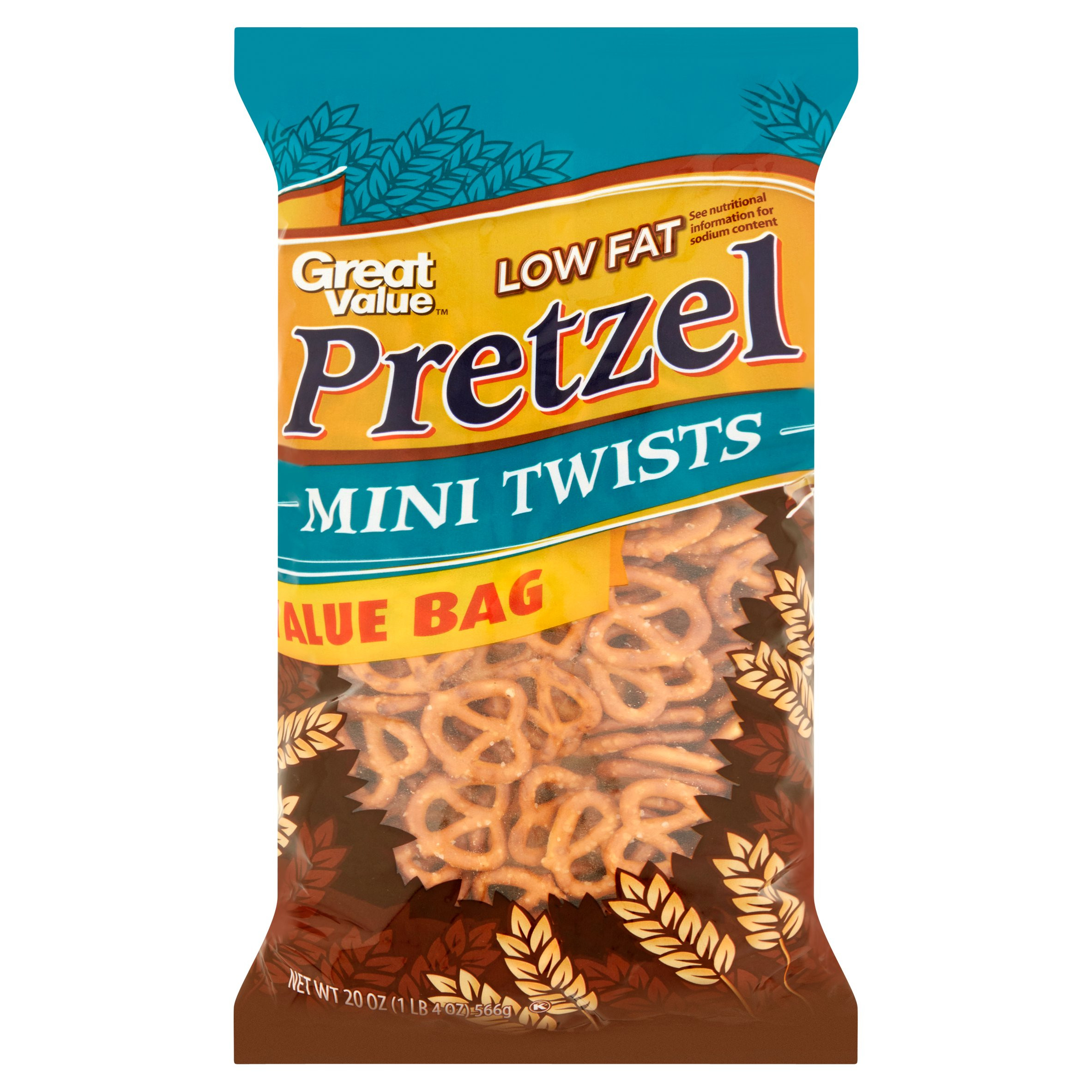 Low Calorie Pretzels
 4 Bags Great Value Pretzels Low Fat Tiny Twists 20 Oz