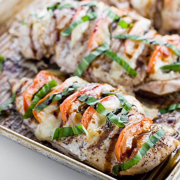 Low Carb Chicken Dinner Recipes
 Caprese Hasselback Chicken
