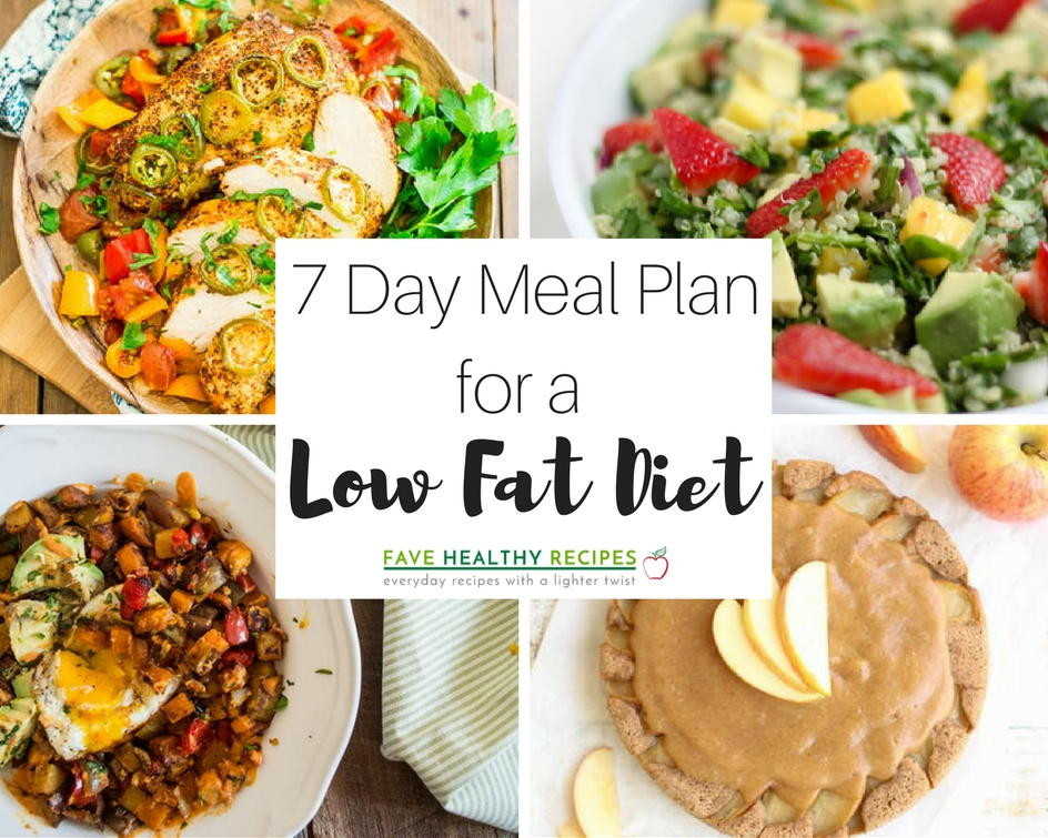 Low Cholesterol Recipes
 7 Day Meal Plan for a Low Fat Diet